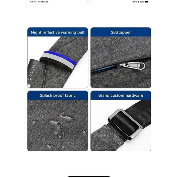 Joyelife Sling Crossbody Bag Travel Anti-theft Safe Bag Men/Woman - Picture 3 of 10